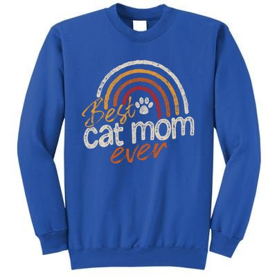 Cat Mom Meaningful Gift Cat Mommy Vintage Best Cat Mom Ever Gift Sweatshirt