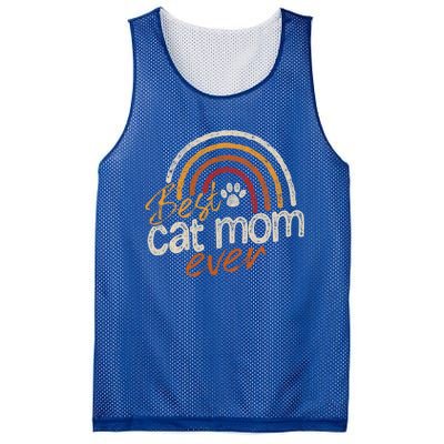 Cat Mom Meaningful Gift Cat Mommy Vintage Best Cat Mom Ever Gift Mesh Reversible Basketball Jersey Tank