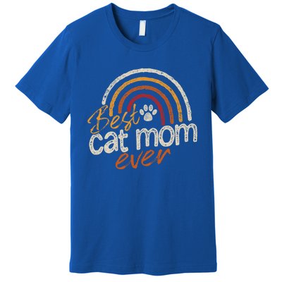 Cat Mom Meaningful Gift Cat Mommy Vintage Best Cat Mom Ever Gift Premium T-Shirt