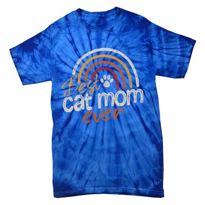 Cat Mom Meaningful Gift Cat Mommy Vintage Best Cat Mom Ever Gift Tie-Dye T-Shirt