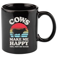 Cows Make Me Happy Funny Cow Lover Farmer Farm Animal Retro 11oz C Handle Ceramic Mug