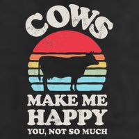 Cows Make Me Happy Funny Cow Lover Farmer Farm Animal Retro 11oz C Handle Ceramic Mug