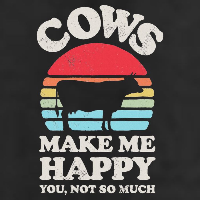 Cows Make Me Happy Funny Cow Lover Farmer Farm Animal Retro 11oz C Handle Ceramic Mug