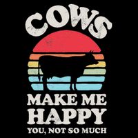 Cows Make Me Happy Funny Cow Lover Farmer Farm Animal Retro 16 in Basic Backpack