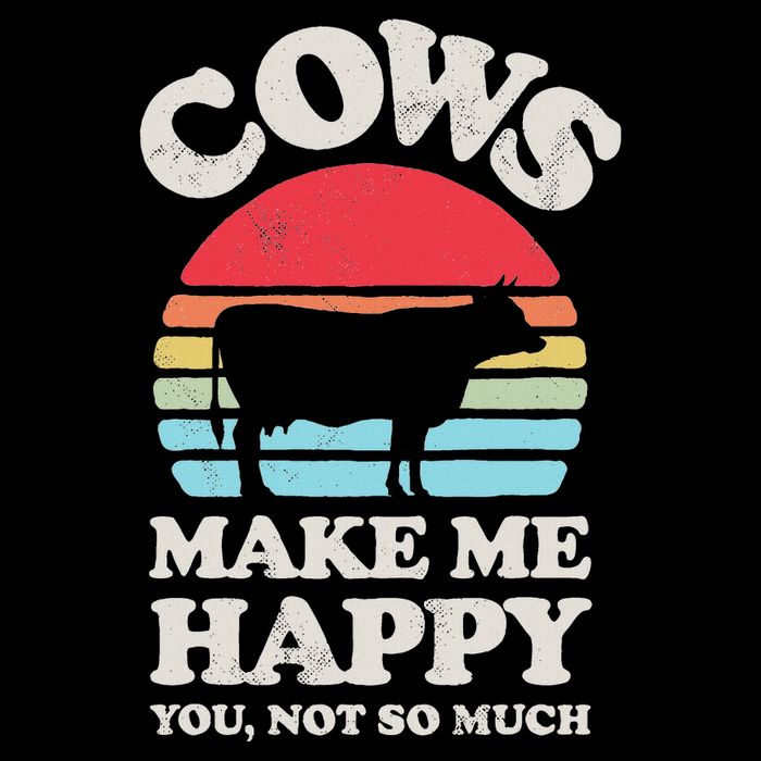 Cows Make Me Happy Funny Cow Lover Farmer Farm Animal Retro 16 in Basic Backpack