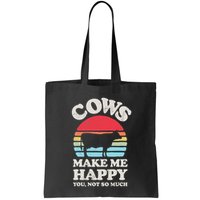 Cows Make Me Happy Funny Cow Lover Farmer Farm Animal Retro Bag