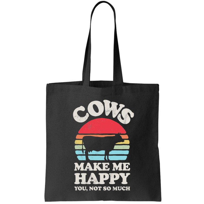 Cows Make Me Happy Funny Cow Lover Farmer Farm Animal Retro Bag