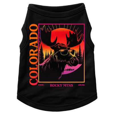 Colorado Mountain Moose Retro Vintage 80s Elk Colorado Doggie Tank