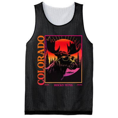Colorado Mountain Moose Retro Vintage 80s Elk Colorado Mesh Reversible Basketball Jersey Tank