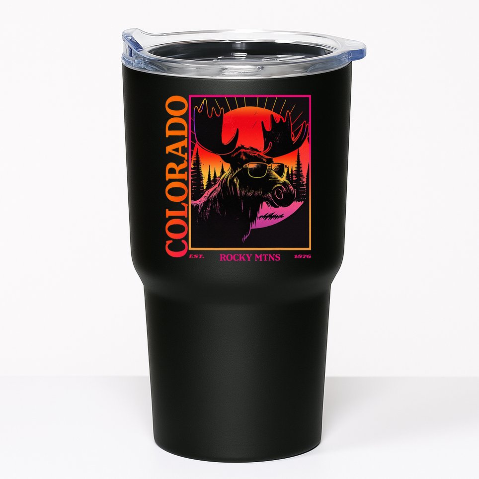 Colorado Mountain Moose Retro Vintage 80s Elk Colorado Tumbler