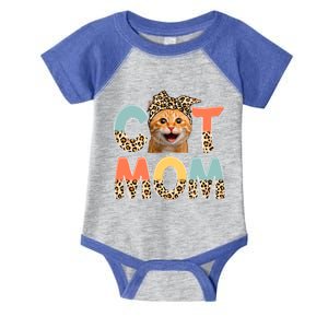 Cat Mom Mother's Day Leopard Cat Mama Cat Lover Mommy Gift Infant Baby Jersey Bodysuit