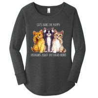 Cats Make Me Happy Humans Make My Head Hurt Women's Perfect Tri Tunic Long Sleeve Shirt