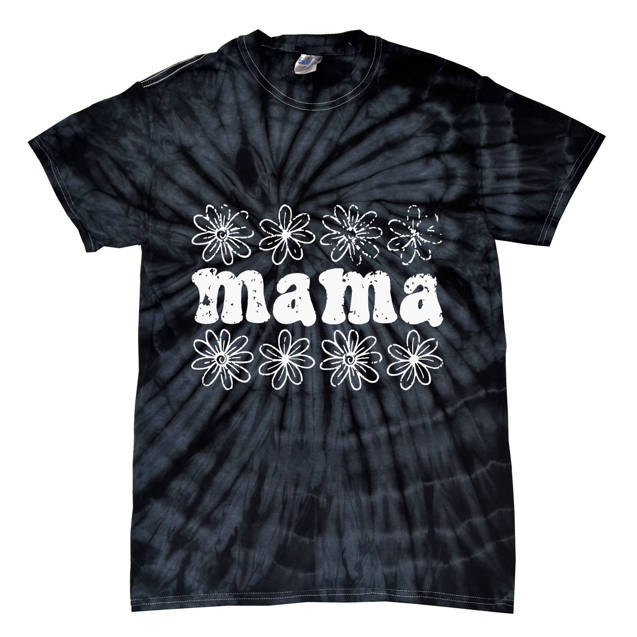 Cute Mama Mothers Day Gift For Mom Floral Mama Pregnancy Announce Tie-Dye T-Shirt
