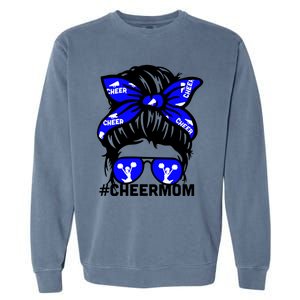 Cheer Mother Mama Parents Gift Cheerleading Mom Messy Bun Cute Gift Garment-Dyed Sweatshirt