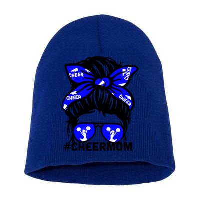 Cheer Mother Mama Parents Gift Cheerleading Mom Messy Bun Cute Gift Short Acrylic Beanie