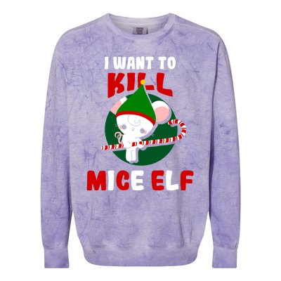 Christmas Mouse Mice Elf Funny Gift Colorblast Crewneck Sweatshirt