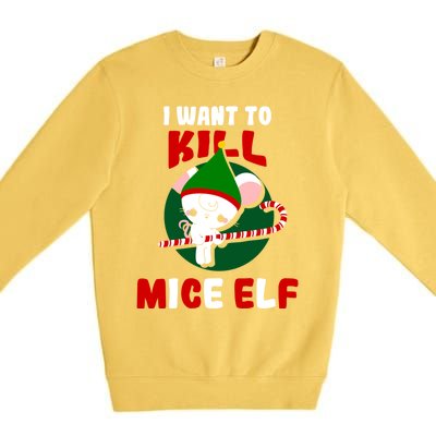 Christmas Mouse Mice Elf Funny Gift Premium Crewneck Sweatshirt