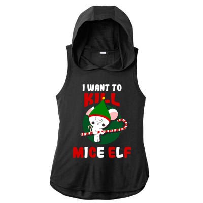 Christmas Mouse Mice Elf Funny Gift Ladies PosiCharge Tri-Blend Wicking Draft Hoodie Tank