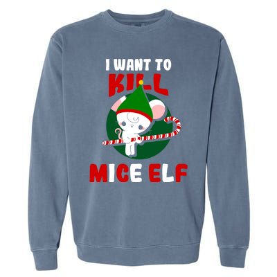 Christmas Mouse Mice Elf Funny Gift Garment-Dyed Sweatshirt