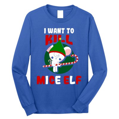 Christmas Mouse Mice Elf Funny Gift Long Sleeve Shirt