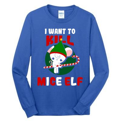 Christmas Mouse Mice Elf Funny Gift Tall Long Sleeve T-Shirt