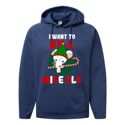 Christmas Mouse Mice Elf Funny Gift Performance Fleece Hoodie