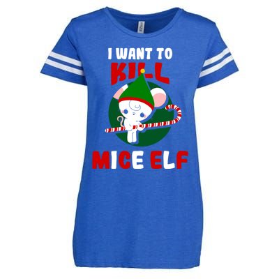 Christmas Mouse Mice Elf Funny Gift Enza Ladies Jersey Football T-Shirt