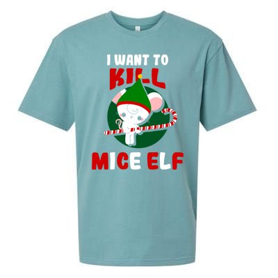 Christmas Mouse Mice Elf Funny Gift Sueded Cloud Jersey T-Shirt