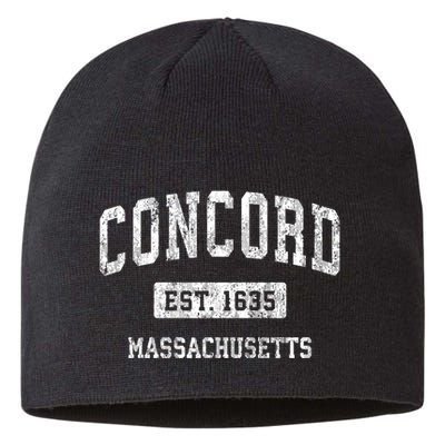 Concord Massachusetts Ma Vintage Sports Established Sustainable Beanie