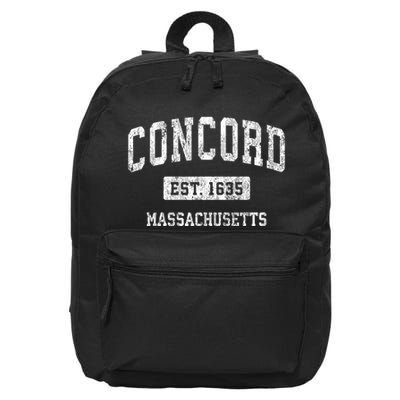 Concord Massachusetts Ma Vintage Sports Established 16 in Basic Backpack