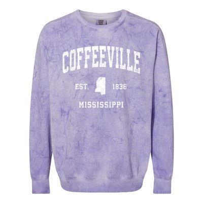 Coffeeville Mississippi Ms Vintage Athletic Colorblast Crewneck Sweatshirt