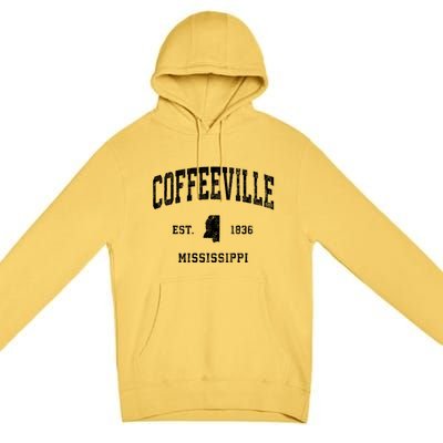 Coffeeville Mississippi Ms Vintage Athletic Premium Pullover Hoodie