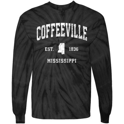 Coffeeville Mississippi Ms Vintage Athletic Tie-Dye Long Sleeve Shirt