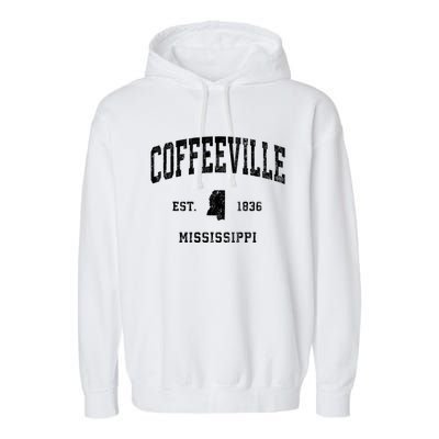 Coffeeville Mississippi Ms Vintage Athletic Garment-Dyed Fleece Hoodie