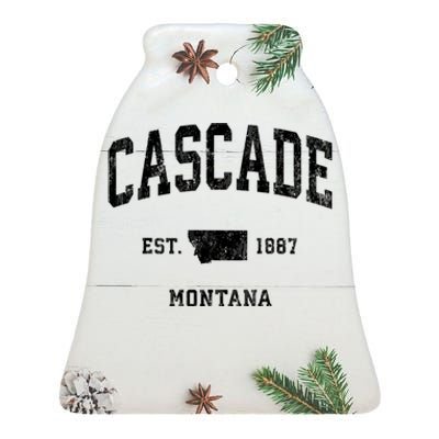 Cascade Montana Mt Vintage Athletic Ceramic Bell Ornament