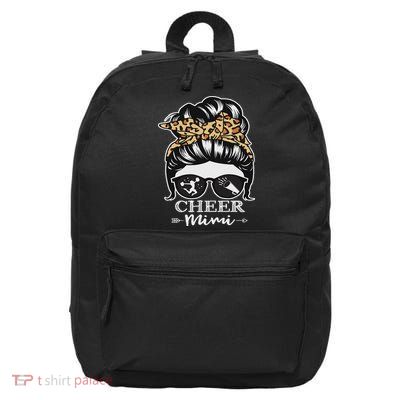 Cheer Mimi Messy Bun Hair Funny Cheerleader Mimi Leopard 16 in Basic Backpack