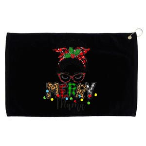 Christmas Merry Mama Messy Bun Hair Christmas Grommeted Golf Towel