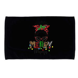 Christmas Merry Mama Messy Bun Hair Christmas Microfiber Hand Towel