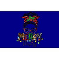 Christmas Merry Mama Messy Bun Hair Christmas Bumper Sticker