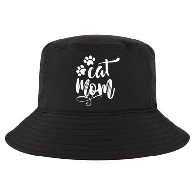 Cat Mom Mama Women Funny Retro Clothes Paw Cool Comfort Performance Bucket Hat