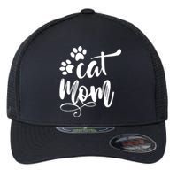 Cat Mom Mama Women Funny Retro Clothes Paw Flexfit Unipanel Trucker Cap