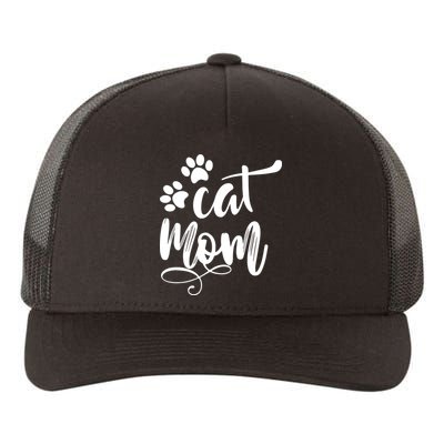 Cat Mom Mama Women Funny Retro Clothes Paw Yupoong Adult 5-Panel Trucker Hat