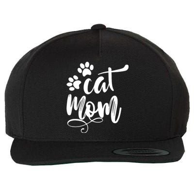 Cat Mom Mama Women Funny Retro Clothes Paw Wool Snapback Cap