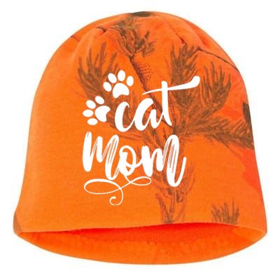 Cat Mom Mama Women Funny Retro Clothes Paw Kati - Camo Knit Beanie