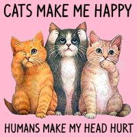 Cats Make Me Happy Humans Make My Head Hurt Gift Cat Lovers Toddler T-Shirt