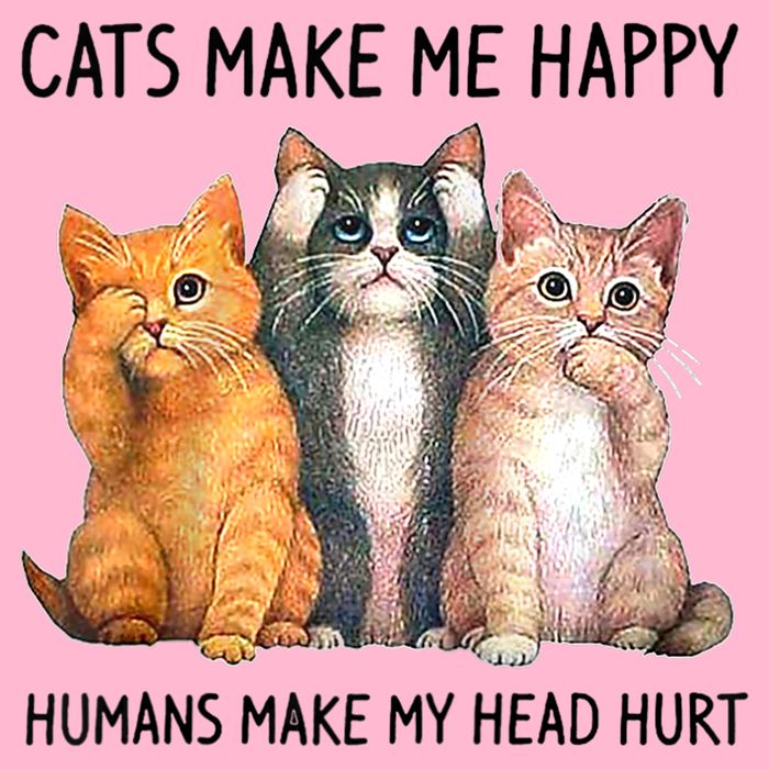 Cats Make Me Happy Humans Make My Head Hurt Gift Cat Lovers Toddler T-Shirt
