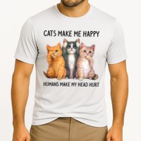 Cats Make Me Happy Humans Make My Head Hurt Gift Cat Lovers Cooling Performance Crew T-Shirt
