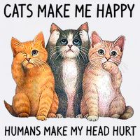 Cats Make Me Happy Humans Make My Head Hurt Gift Cat Lovers Cooling Performance Crew T-Shirt