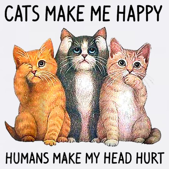 Cats Make Me Happy Humans Make My Head Hurt Gift Cat Lovers Cooling Performance Crew T-Shirt