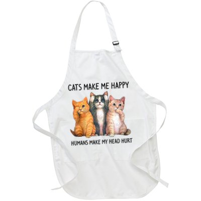 Cats Make Me Happy Humans Make My Head Hurt Gift Cat Lovers Apron